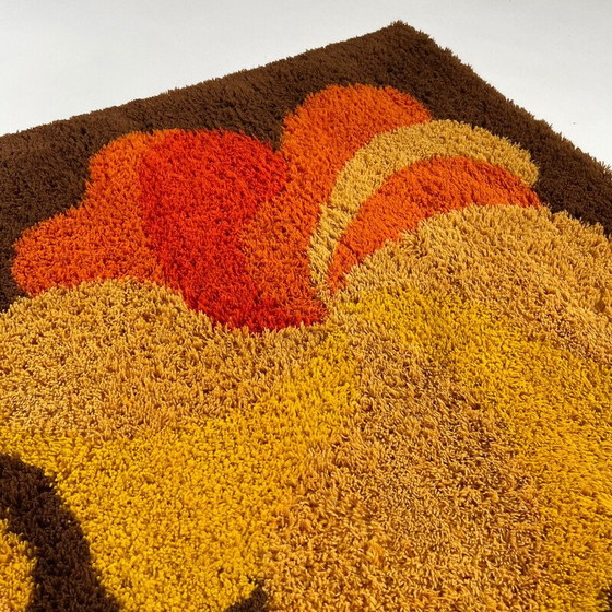 Image 1 of Tapis vintage à poils longs en laine multicolore, Allemagne, années 1970