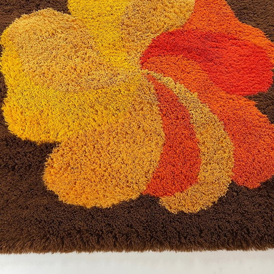 Image 1 of Tapis vintage à poils longs en laine multicolore, Allemagne, années 1970