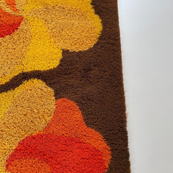 Image 1 of Tapis vintage à poils longs en laine multicolore, Allemagne, années 1970