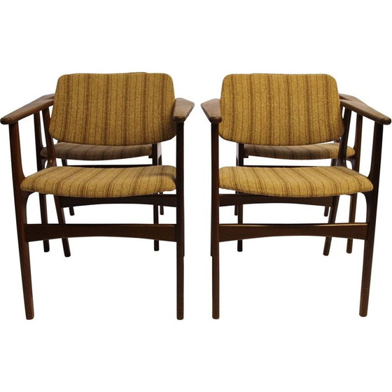 Image 1 of Ensemble de 4 fauteuils vintage en teck par Erik Buch, 1960