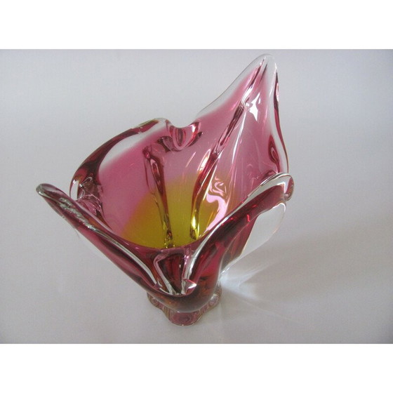 Image 1 of Vase vintage en métal et verre par J. Hospodka pour Chribska, Tchécoslovaquie, années 1960