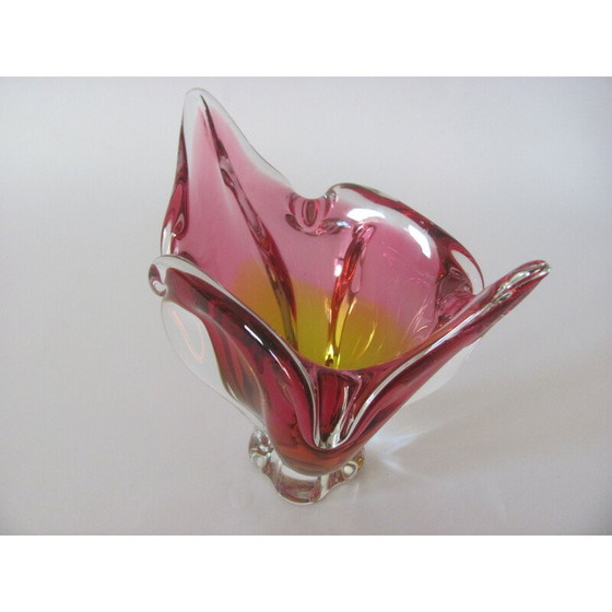 Image 1 of Vase vintage en métal et verre par J. Hospodka pour Chribska, Tchécoslovaquie, années 1960