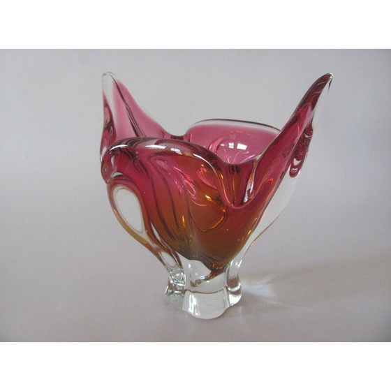 Image 1 of Vase vintage en métal et verre par J. Hospodka pour Chribska, Tchécoslovaquie, années 1960