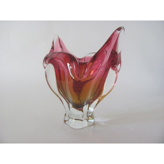 Image 1 of Vase vintage en métal et verre par J. Hospodka pour Chribska, Tchécoslovaquie, années 1960