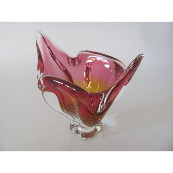 Image 1 of Vase vintage en métal et verre par J. Hospodka pour Chribska, Tchécoslovaquie, années 1960