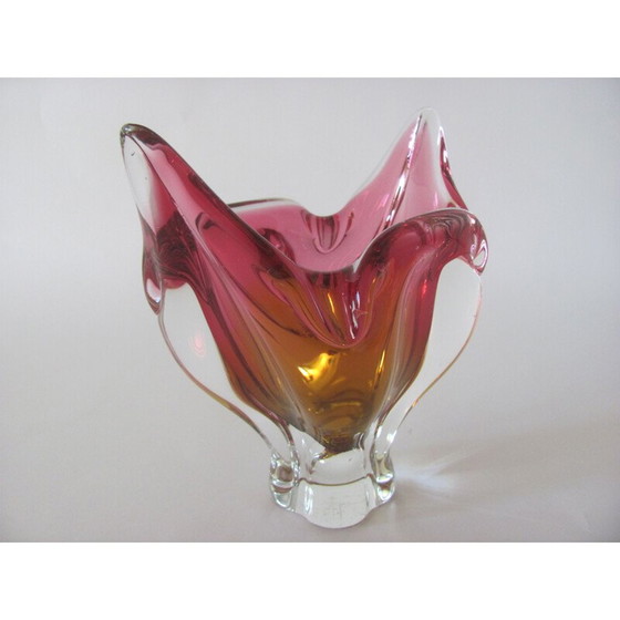 Image 1 of Vase vintage en métal et verre par J. Hospodka pour Chribska, Tchécoslovaquie, années 1960