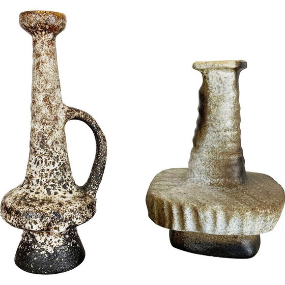 Image 1 of Paire de vases en céramique vintage de Piet Vest Ceramics, Pays-Bas 1970