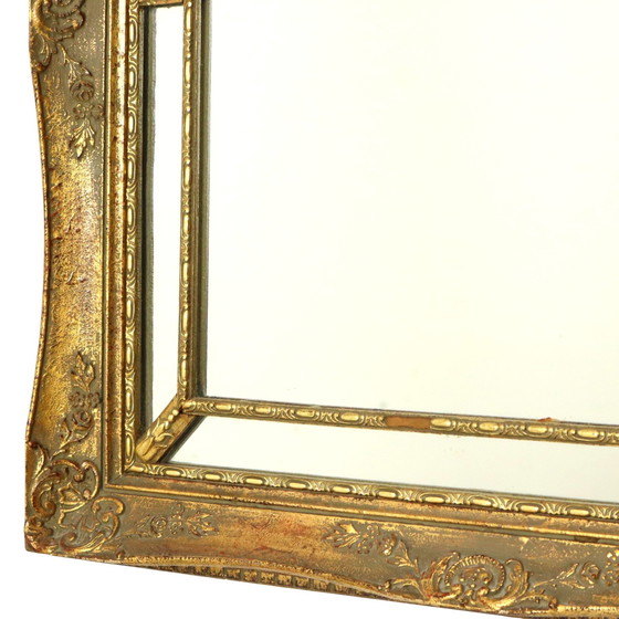 Image 1 of Miroir de style rococo à feuilles d'or Mid Century