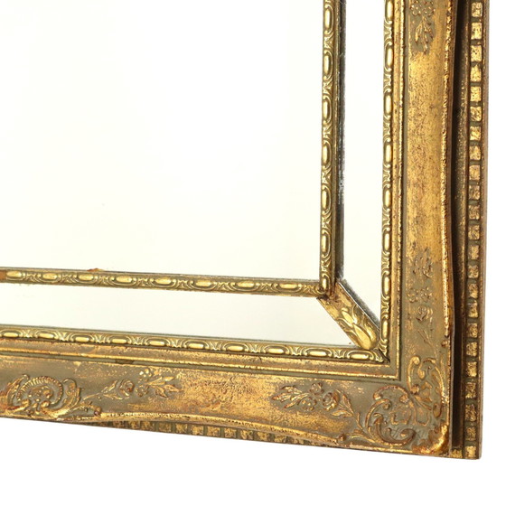 Image 1 of Miroir de style rococo à feuilles d'or Mid Century