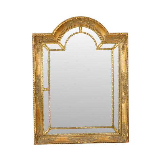 Image 1 of Miroir de style rococo à feuilles d'or Mid Century