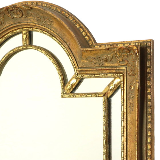 Image 1 of Miroir de style rococo à feuilles d'or Mid Century