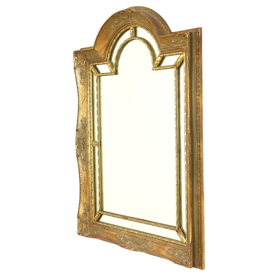 Image 1 of Miroir de style rococo à feuilles d'or Mid Century