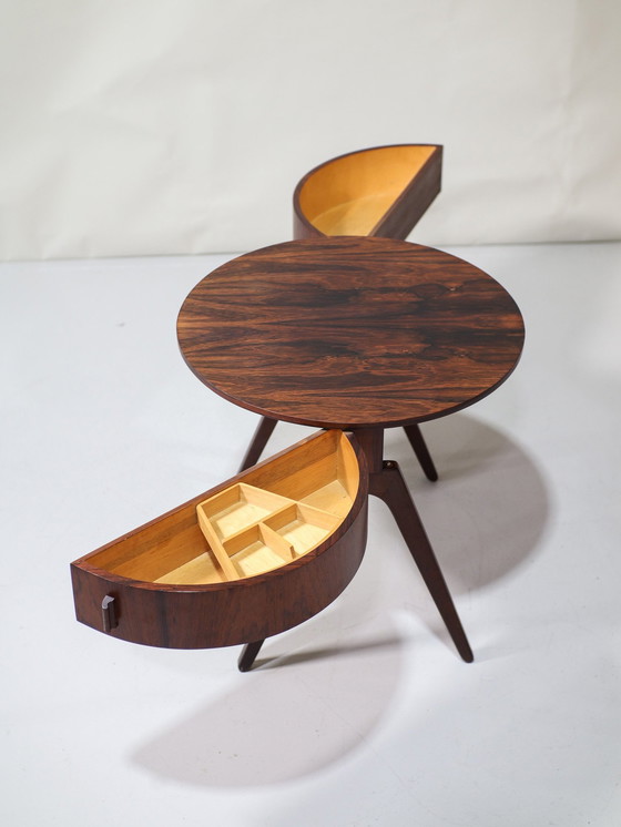 Image 1 of Table d'appoint en bois de rose Table de couture danoise Vintage