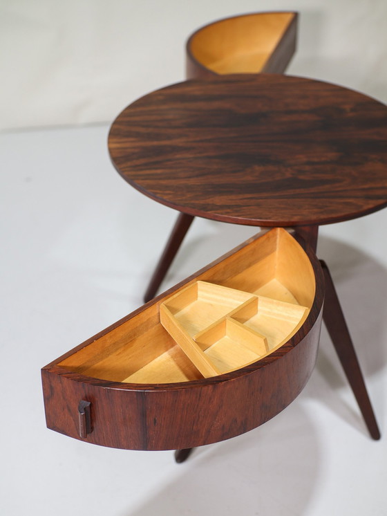 Image 1 of Table d'appoint en bois de rose Table de couture danoise Vintage