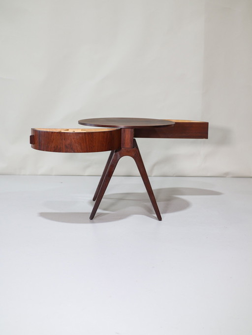 Table d'appoint en bois de rose Table de couture danoise Vintage