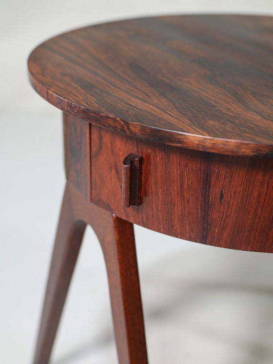 Image 1 of Table d'appoint en bois de rose Table de couture danoise Vintage