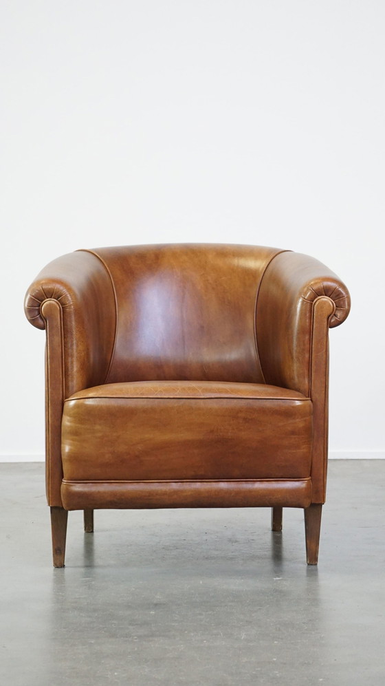 Image 1 of Fauteuil club en cuir de vachette