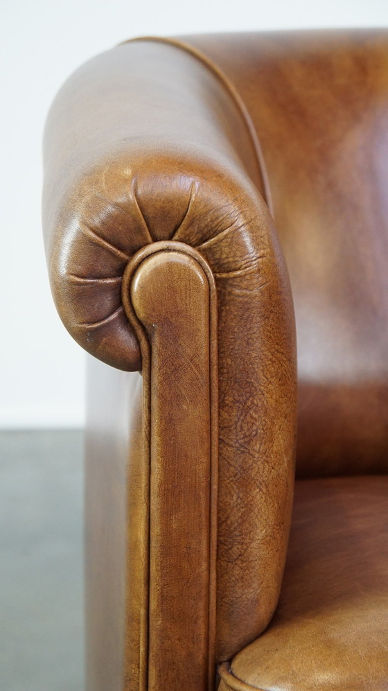 Image 1 of Fauteuil club en cuir de vachette