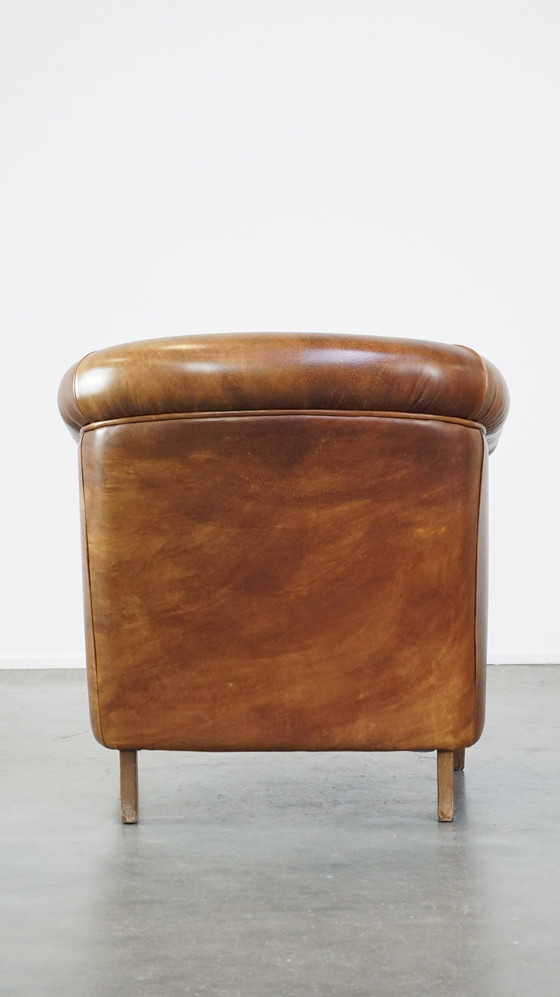 Image 1 of Fauteuil club en cuir de vachette