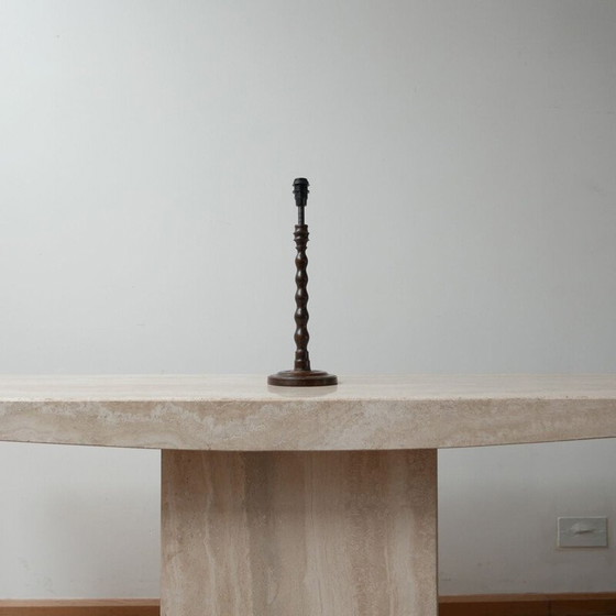 Image 1 of Lampe de table vintage art déco en chêne, Angleterre 1940