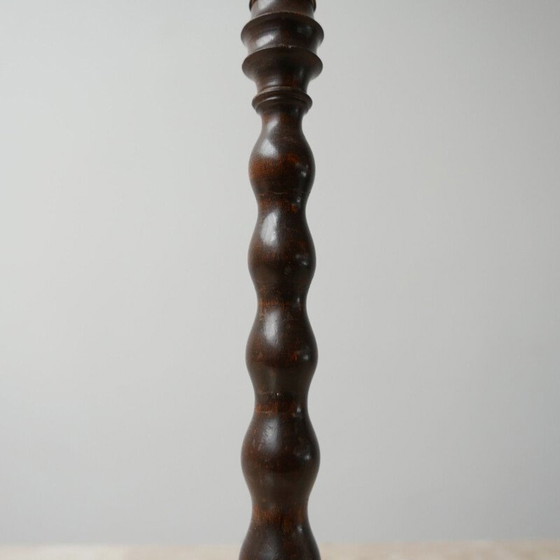 Image 1 of Lampe de table vintage art déco en chêne, Angleterre 1940