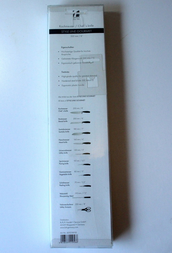 Image 1 of Grand couteau de cuisine de haute qualité - Couteau de cuisine en acier inoxydable - Vintage