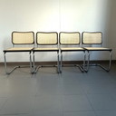 Ensemble de 4 chaises noires Vintage Cesca "Made In Italy"