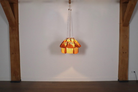 Image 1 of Lustre Ju-Yon, série Uchiwa par Ingo Maurer pour Design M, Allemagne 1973