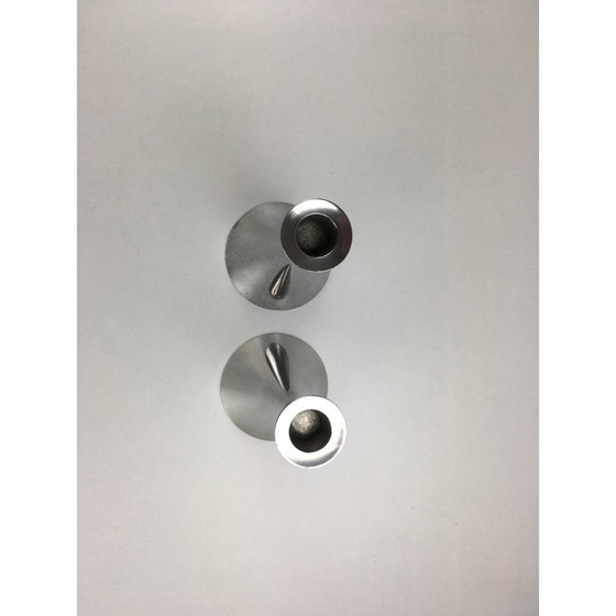 Image 1 of Paire de chandeliers vintage en étain Art Déco par Just Andersen, Danemark années 1940