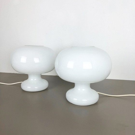 Image 1 of Paire de lampes de table vintage en verre de Cosack Lights, Allemagne 1970
