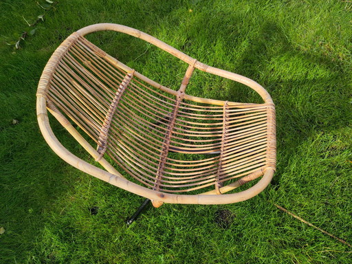 Chaise en rotin vintage, Dirk Van Sliedrecht