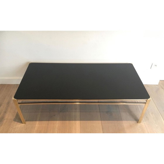 Image 1 of Table basse vintage en bronze et laiton, France 1970