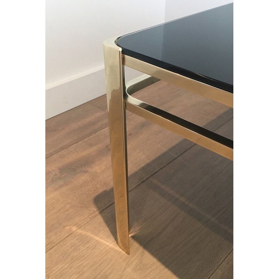Image 1 of Table basse vintage en bronze et laiton, France 1970