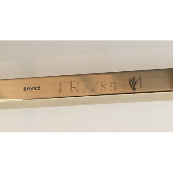 Image 1 of Table basse vintage en bronze et laiton, France 1970