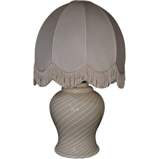 Lampe vintage en verre de Murano beige et blanc