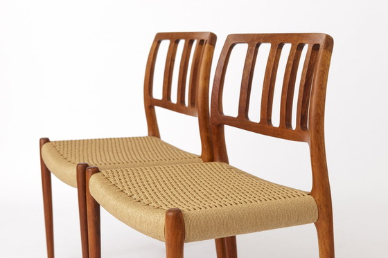 Image 1 of 2 Chaises Niels Møller - Réparées, années 1970, Modèle 83, Teck danois