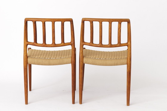Image 1 of 2 Chaises Niels Møller - Réparées, années 1970, Modèle 83, Teck danois