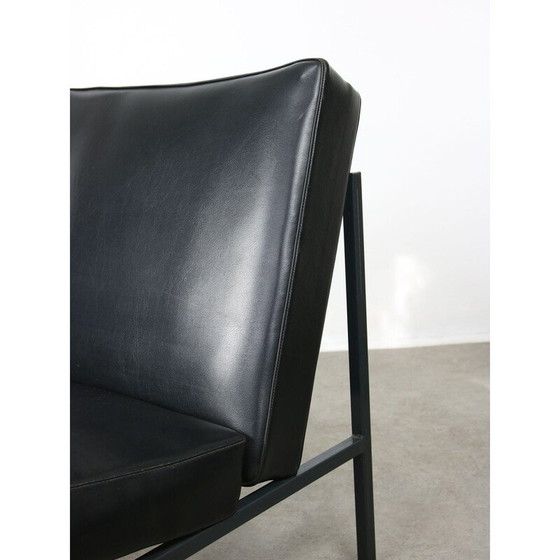 Image 1 of Fauteuil Bauhaus vintage en faux cuir noir, 1960