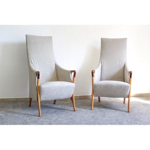 Paire de fauteuils Progetti vintage par Umberto Asnago pour Giorgetti, Italie 1980