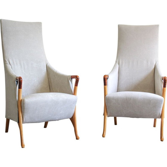 Image 1 of Paire de fauteuils Progetti vintage par Umberto Asnago pour Giorgetti, Italie 1980