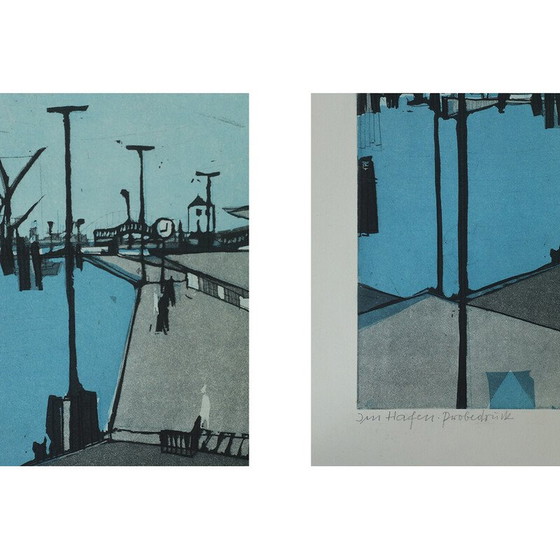 Image 1 of Gravure vintage "I am Hafen" par Otto Eglau, 1961