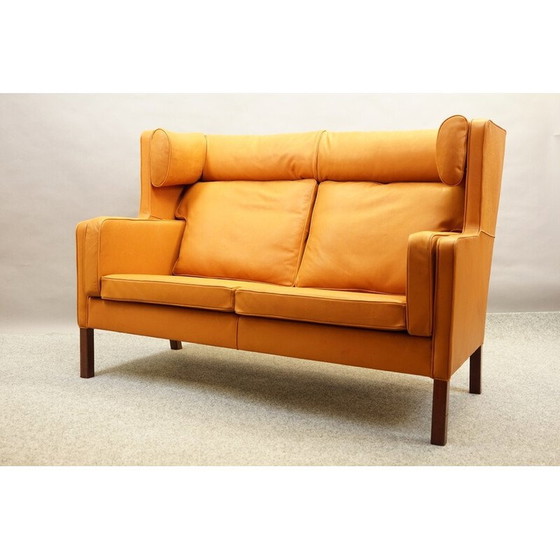 Image 1 of Canapé vintage 2 places en cuir aniline par Børge Mogensen pour Fredericia, 1960