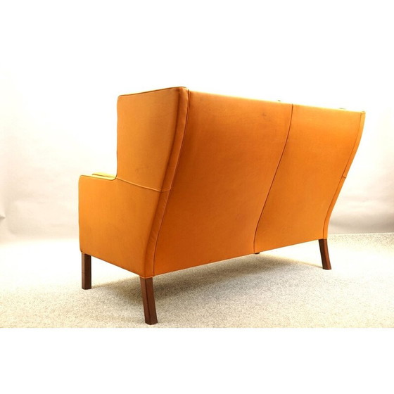 Image 1 of Canapé vintage 2 places en cuir aniline par Børge Mogensen pour Fredericia, 1960