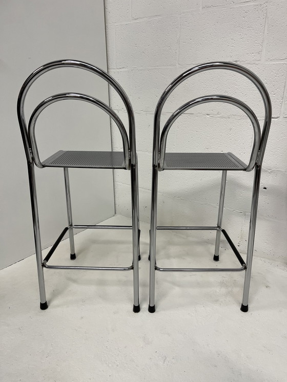 Image 1 of Ensemble de 2 tabourets de bar chromés