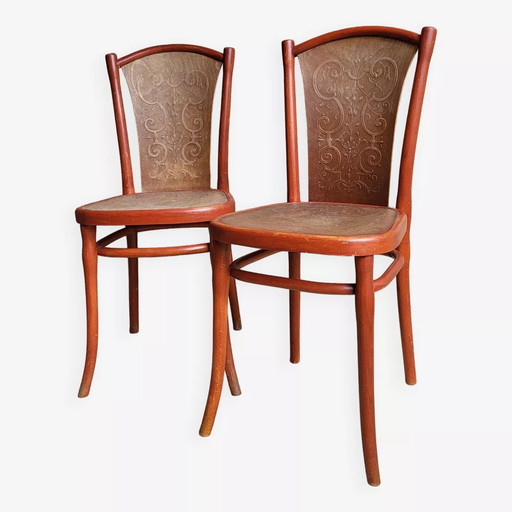 Paire De Chaises Art Nouveau Thonet