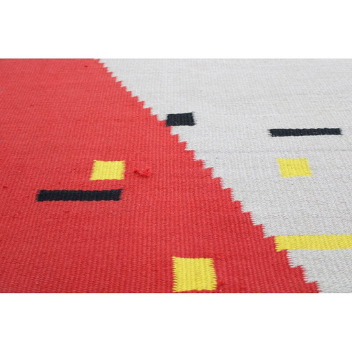 Tapis abstrait en laine vintage, Tchécoslovaquie, années 1960