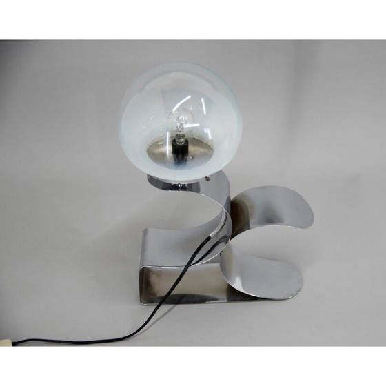 Image 1 of Lampe de table vintage avec abat-jour en verre de Murano, 1980