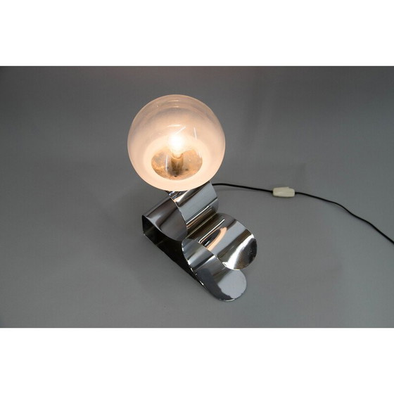 Image 1 of Lampe de table vintage avec abat-jour en verre de Murano, 1980