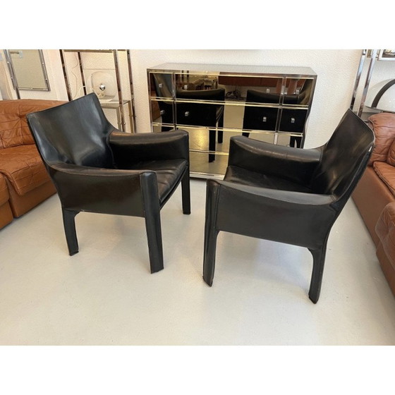 Image 1 of Paire de fauteuils Cab 414 vintage de Mario Bellini pour Cassina, 1970