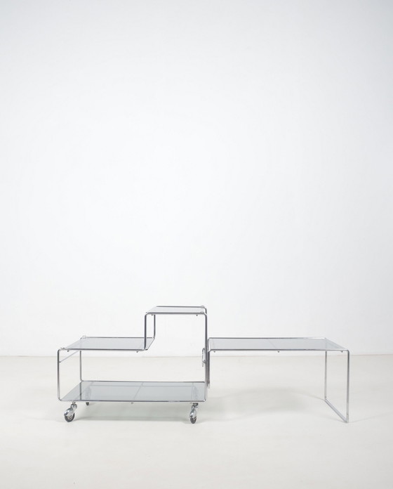 Image 1 of Table basse modulaire/chariot conçu par Max Sauze, 1970